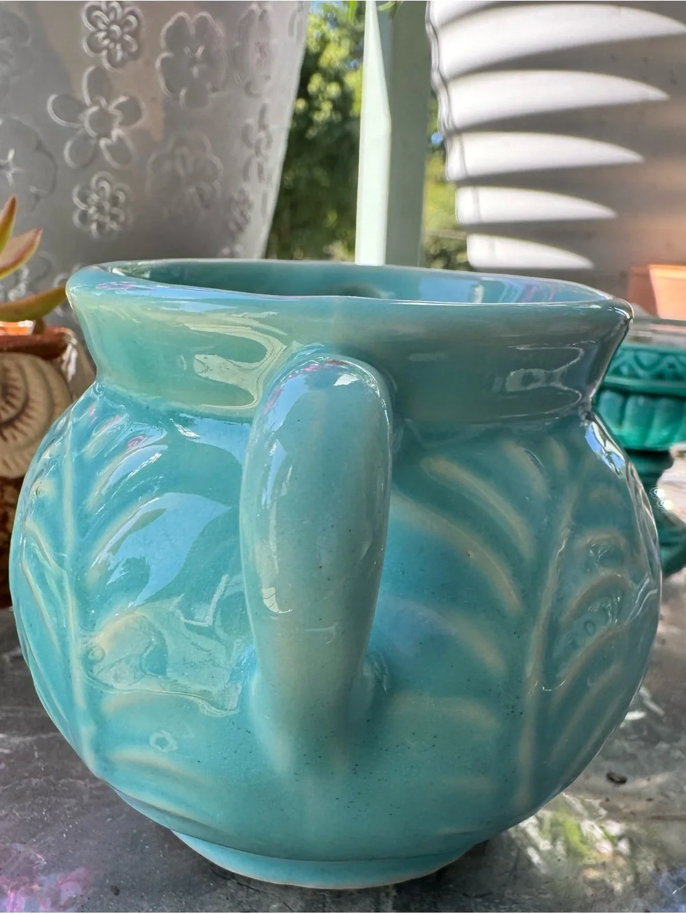 Shawnee Pottery glossy turquoise